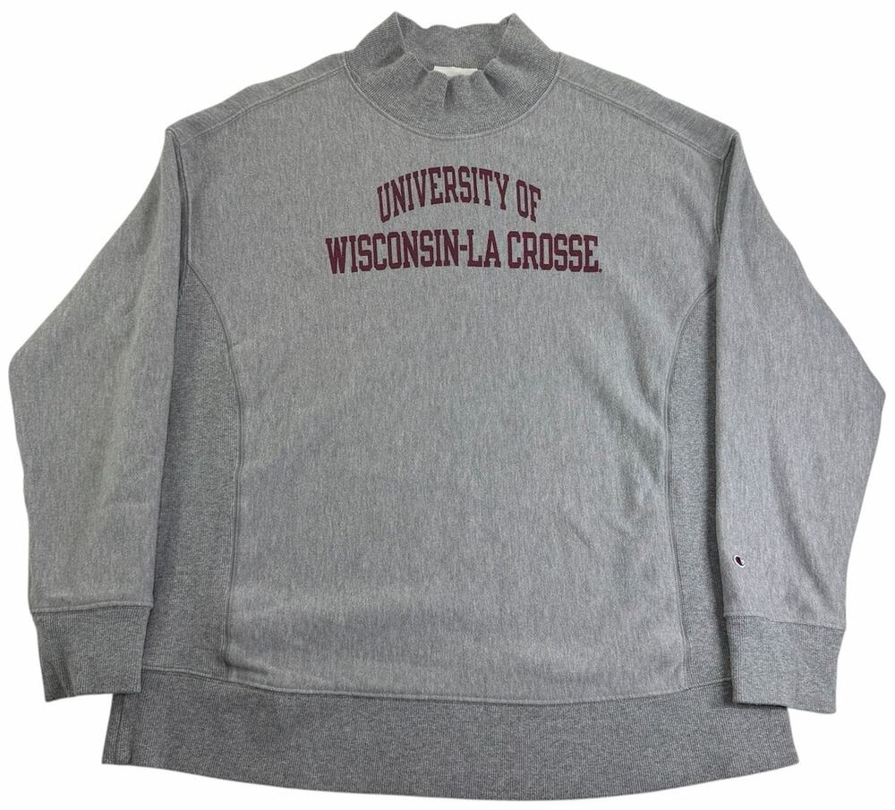 UW-La Crosse Eagles Crewneck Sweater Men Large Champion Reverse Weave Sweatshirt